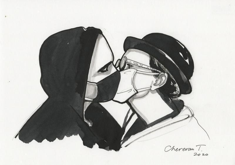 Kiss in masks