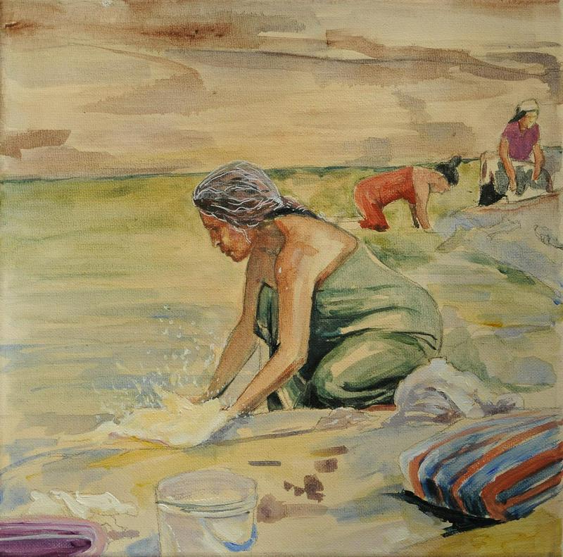 Washing clothes on the Mahaweli river 3
