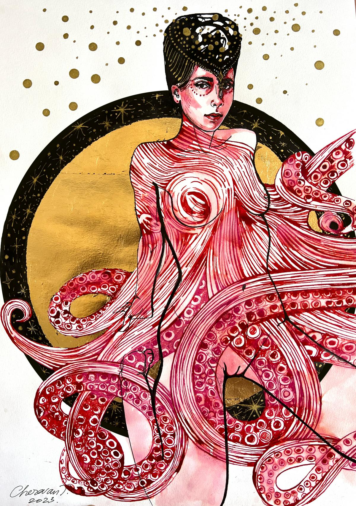 Women and octopus